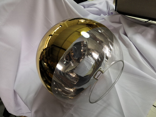 Imagen 4 de 8 de Lámpara Colgante Esférica Mitad Color Oro 30cm Don Led