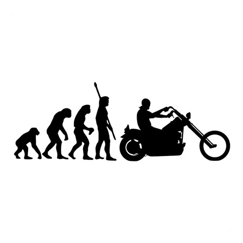 Adesivo Várias Cores 69x190cm - Evolução Do Homem Motociclis