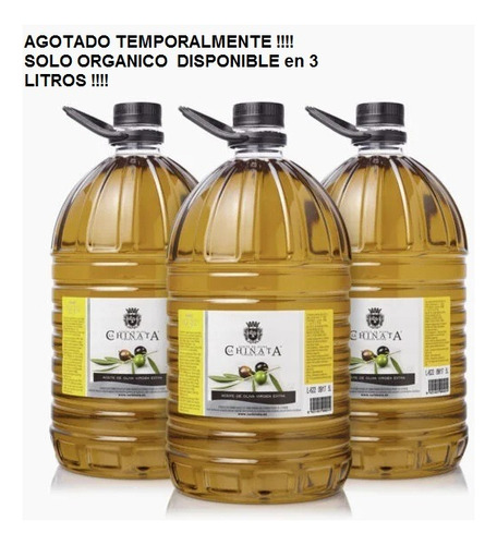 Aceite De Oliva Extra Virgen Premium Organico 3000 Ml.