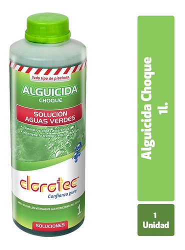 Imagen 1 de 7 de Alguicida Choque Elimina Algas X 1 Litro Clorotec