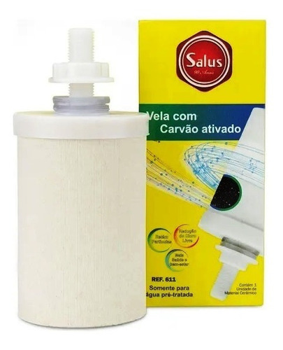 Vela Filtro De Barro Salus 611 Com Carvão Ativado Bico Longo