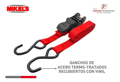 Ganchos Tensores Con Matraca Carga Max 450kg 4.5mts 4pzas