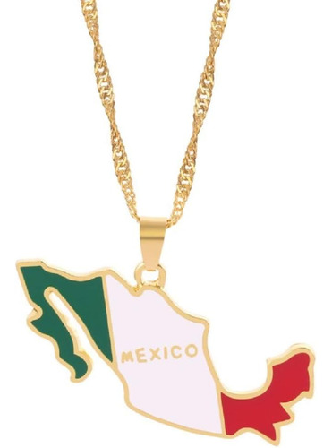 Collar Con Colgante De Oro Con Mapa De Bandera De País Unise