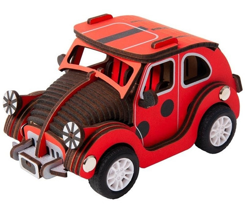 Puzzle 3d Vehiculo Armable Ladybug Car 65 Pcs - Robotime
