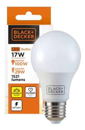 Lampada Led Bulbo A60 17w 3000k Black+decker