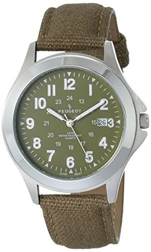 Peugeot Mens 24 Hour Green Army Military Stainless Steel Ca