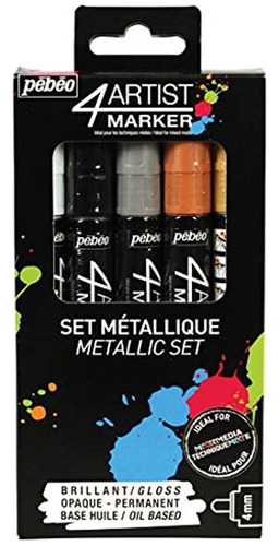 Pebeo 4artist Marker Oil Paint Markers Metallic Set De 5 X 4