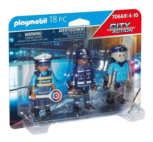  City Action Muñecos Policia Equipo Policial Playmobil 70669