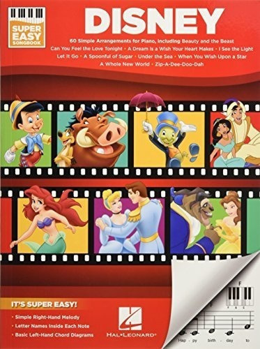 Disney - Super Easy Songbook - Disney, De Dis. Editorial Hal Leonard En Inglés