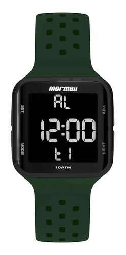 Relogio Masculino Preto Verde Digital Negativo Original+nf
