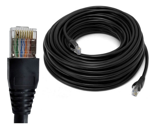 Cabo De Rede Patch Cord Cat6 25m Metros 25m Cat 6 - Utp Azul