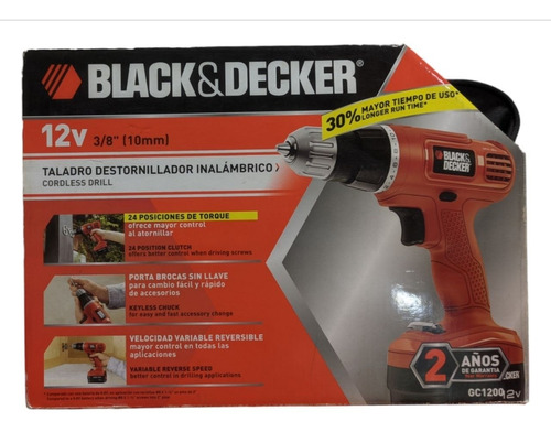  Taladro Dest. Inalámbrico 3/8 Black&decker 12v Maletín 