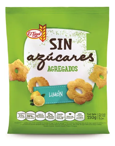 Galletas Sin Azúcar Sabor Limón El Trigal 150 Grs