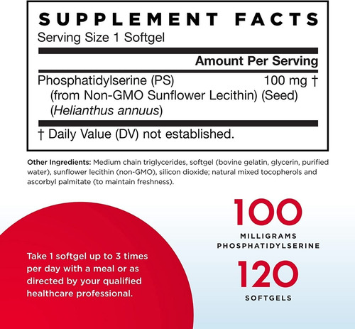 Jarrow Formulas Fosfatidilserina Ps 100 100mg X 120 C