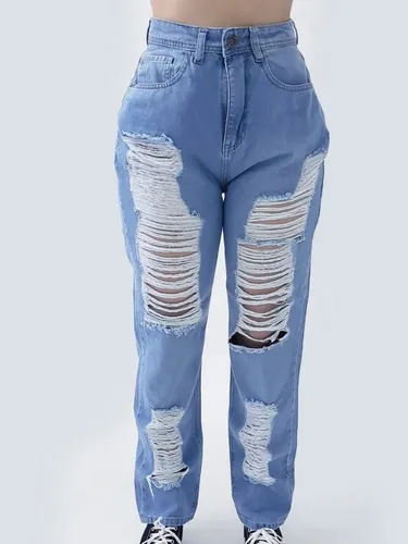 Sabor champán Complicado Jean Mom Roto Mujer | MercadoLibre 📦