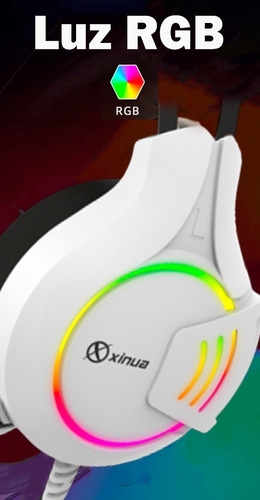 Imagen 7 de 10 de Auricular Xinua Hs1 Gamer Microfono Mute Luz Led Pc Ps4 Xbox