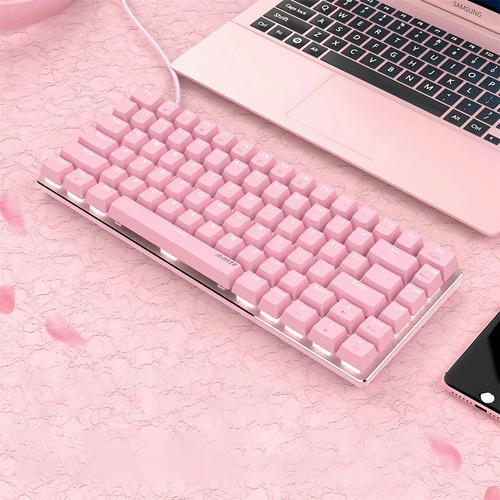 Imagen 7 de 7 de Teclado Mecánico Switch Red - Ajazz Ak-33 Sakura Pink