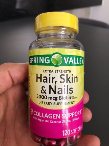 Hair Skin Nails Spring Valley Colágeno Biotina - 2 Unidades | Frete grátis