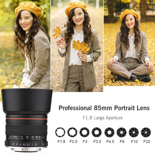 Imagen 9 de 9 de Andoer 85 Mm F1.8 Teleobjetivo Mediano De Apertura Grande Fo