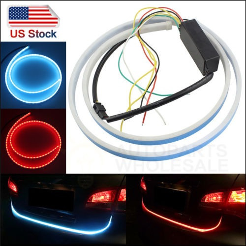 Doble Color Flujo Tipo Luz Led Tira Coche Freno Vuelta Luz P