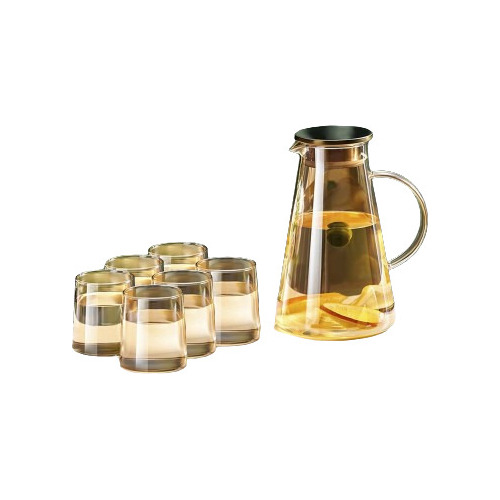 Pack De Jarra Con Tapa + 6 Vasos