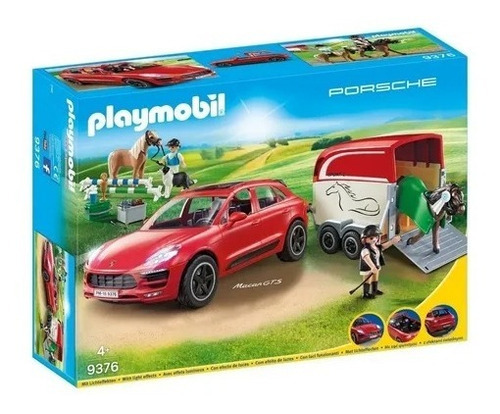 Playmobil Porsche Macan Gts Com Trailler De Cavalos 9376