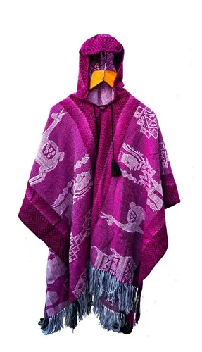 Poncho Lana De Alpaca Capucha Buzo Adulto Hoddie Gaucho