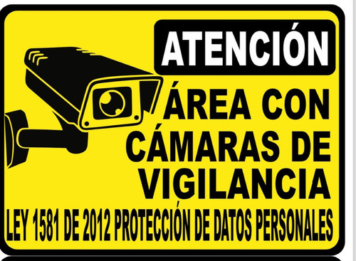 Señalización Aviso Metálico Atención Cámara Seguridad 29x20