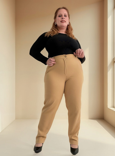 Pantalón Sastrero Recto Talle Especial Grande Mujer Vestir