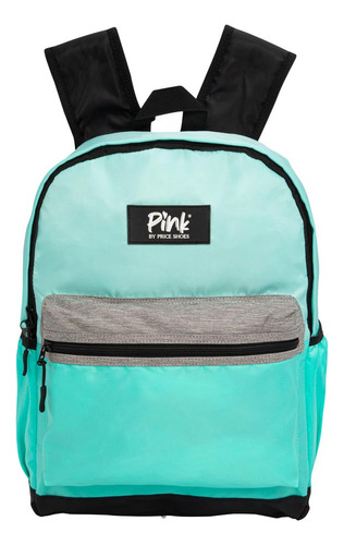 Mochila Gris/menta Backpack Pink By Price Shoes Bp02 Escolar