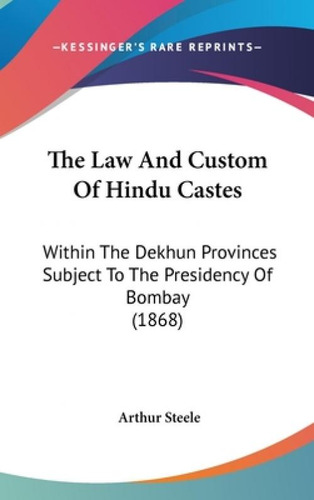 Libro The Law And Custom Of Hindu Castes: Within The Dekh...