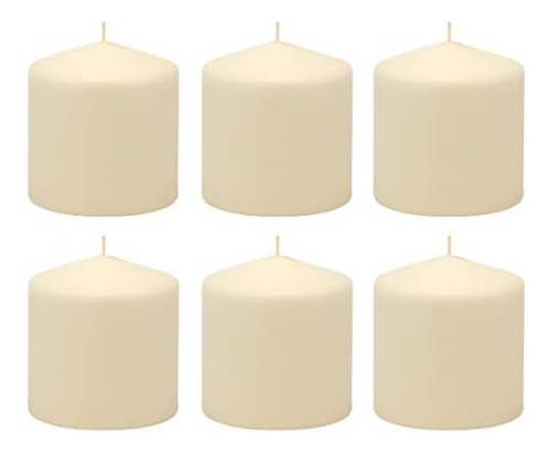 Velas De Pilar Altas Sin Aroma, 3 X 6 Pulgadas, Color Blanco