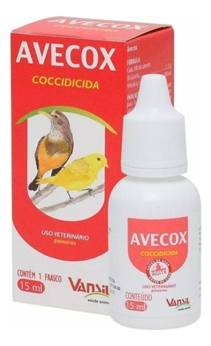 Avecox 15ml - Cura Coccidiose (peito Seco) Em Aves Epássaros