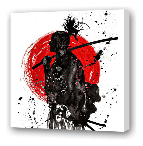 Cuadro 20x20 Cm Samurai Legendario Japon Katana Espada P1