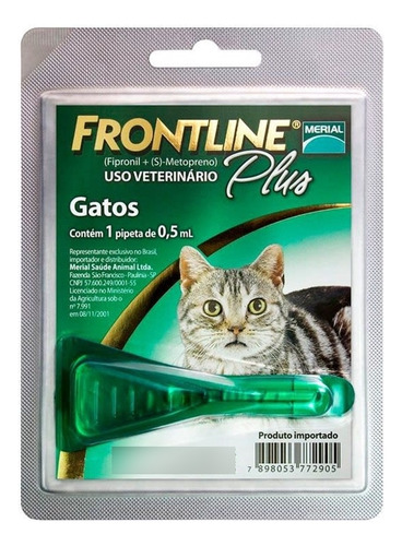Frontline Plus Pipeta Gato Pulgas Y Garrapatas 0.5ml