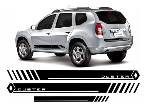 Kit Faixas Adesivo Renault Duster Laterais E Mala - Opções