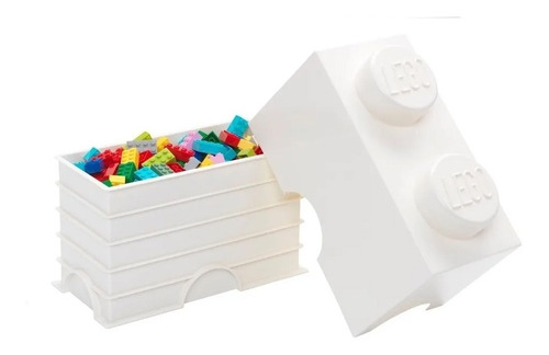 Lego Contenedor Canasto Apilable Organizador Storage Brick 2 Color White