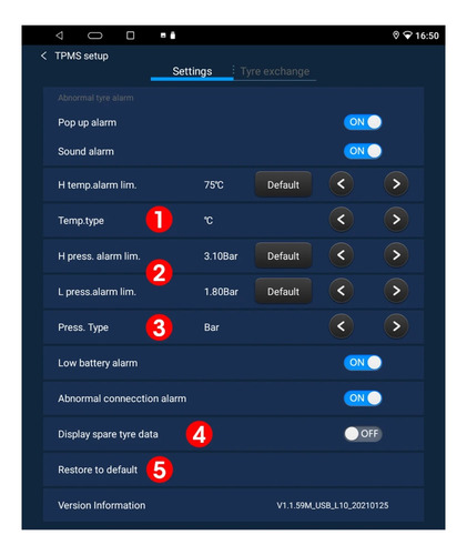Sensor Externo Tpms Universal Para Multimídia Android