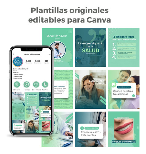 Plantillas Canva Editable Redes Sociales Instagram Salud