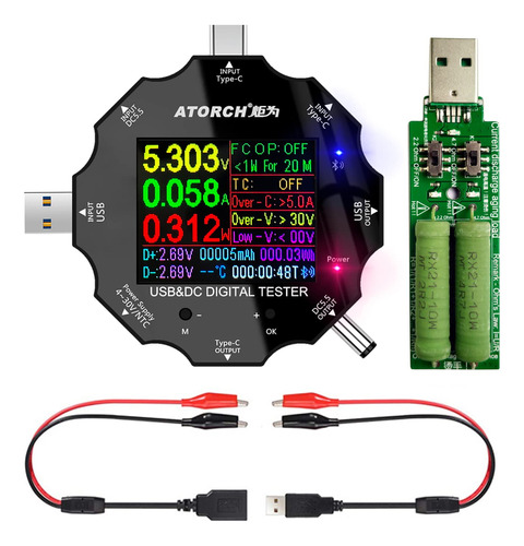 Probador Usb 3 1 Tipo Dc5.5 Tester Pantalla Color Ips