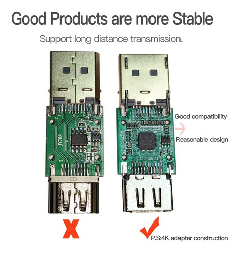 Imagen 6 de 9 de Adaptador Desde Displayport A Hdmi 4k Full Hd Maxima Calidad