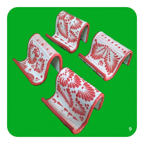 Imagen 1 de 6 de 4 Porta Celular De Talavera Poblana Rojo Bases Diferentes