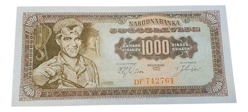 Yugoslavia Coleccion 1000 Dinara Año 1963 Sin Circular Unc