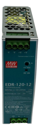 Fuente De Poder 12vdc / 10 Amp Edr-120-12 - Mean Well -