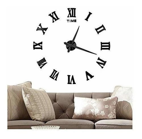 3d Tamaño Grande Reloj De Pared Moderno Numero De Reloj Sin