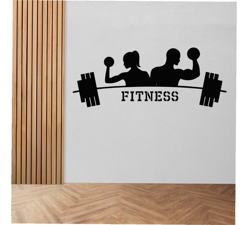 Vinilo Pared Decorativo Gym Gimnasio Fitness 60x24cm