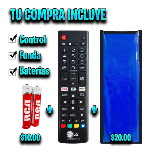 Imagen 2 de 10 de Control Remoto Sony Smart Tv Netflix Youtube + Funda Y Pila