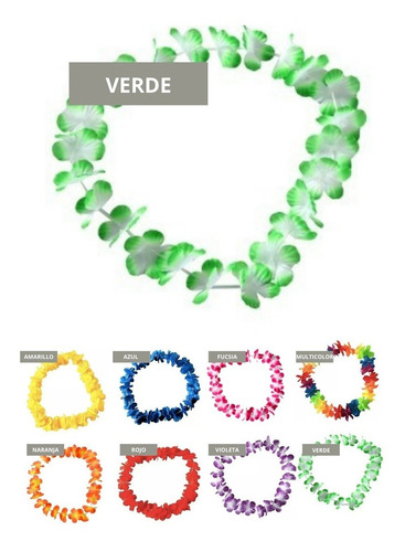 Imagen 5 de 10 de 12 Collar Hawaii Hula Flores Hawaiano 8 Colores Carioca