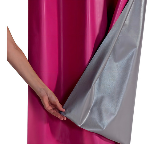 Cortina Corta Luz Blackout Com Voil 2,00 X 1,40 - Eddi Casa Cor Pink