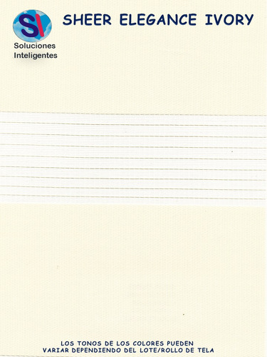 Persiana Sheer Doble Capa Zebra Trs. Ivory .77x2.35 Pb33